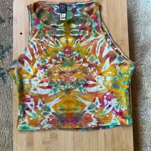 American Apparel Tie-Dye High Neck Crop Top